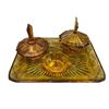 Image 1 : Mid Century Modern Amber Glass Trinket Set
