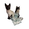 Image 2 : Assorted Collectibles, Ceramic Cats, Captain Wheels Clock, Cast Iron Bird Feeder, Etc..