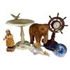 Image 3 : Assorted Collectibles, Ceramic Cats, Captain Wheels Clock, Cast Iron Bird Feeder, Etc..