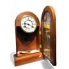 Image 3 : Wooden Brass Mantel Clock With Key And Pendulum, Made In Korea