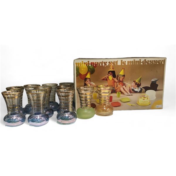 Vintage Mini Party Set In Box And 12 Glasses In Box