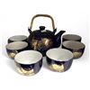 Image 1 : Blue Peacock Tea Set With Teapot And 6 Cups
