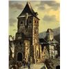 Image 3 : Vintage Framed Oil On Canvas, Town Scene By G. Schroter