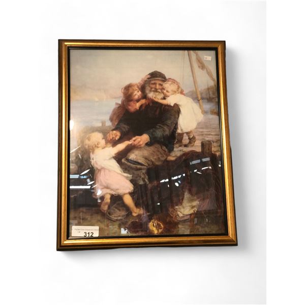 Framed Print Of Fisherman With Children