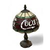 Image 1 : Vintage Desk Top Lamp With Stained Glass Coca Cola Shade