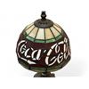 Image 2 : Vintage Desk Top Lamp With Stained Glass Coca Cola Shade