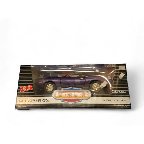 1:18 Die Cast Ertl American Muscle Collectors Edition 1970 Plymouth Hemicuda In Box