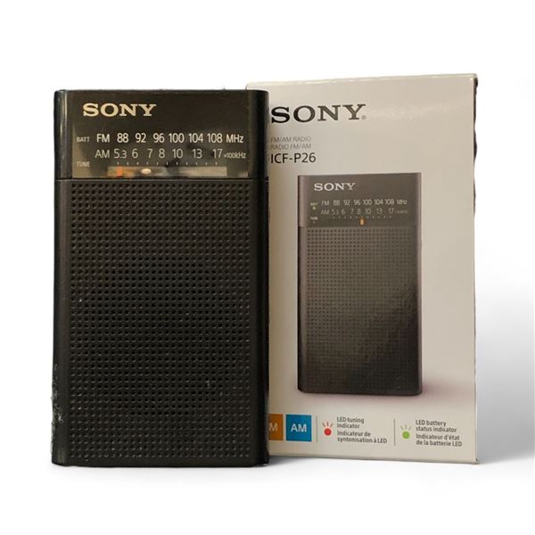 Sony Am/Fm Pocket Radio In Original Box