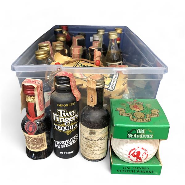 Large Assortment Of Full Miniature Liquor Bottles