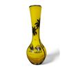 Image 1 : Early Yellow Glass Vase With Hand Painted Egyptian Scene