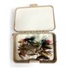 Image 1 : Case Full Of Vintage Hand Tied Fishing Hooks