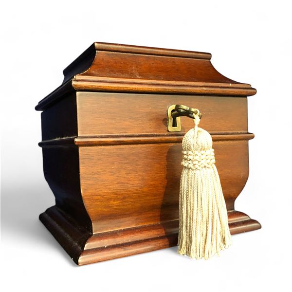 Wooden Bombay Trinket Box With Key