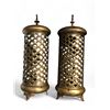 Image 1 : Pair Of Vintage Pierced Brass Lanterns
