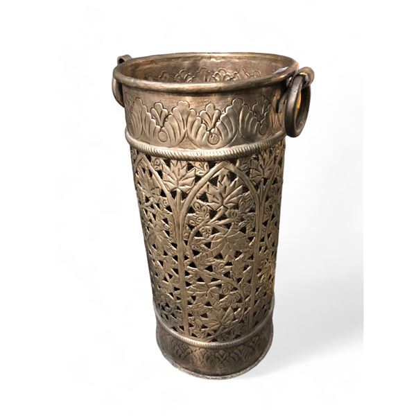 Pierced Brass Leaf Motif Umbrella Holder