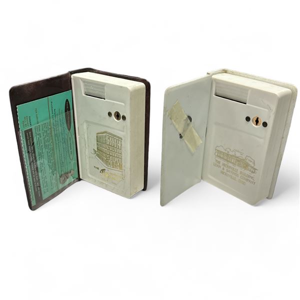 2 Vintage Coin Book Banks