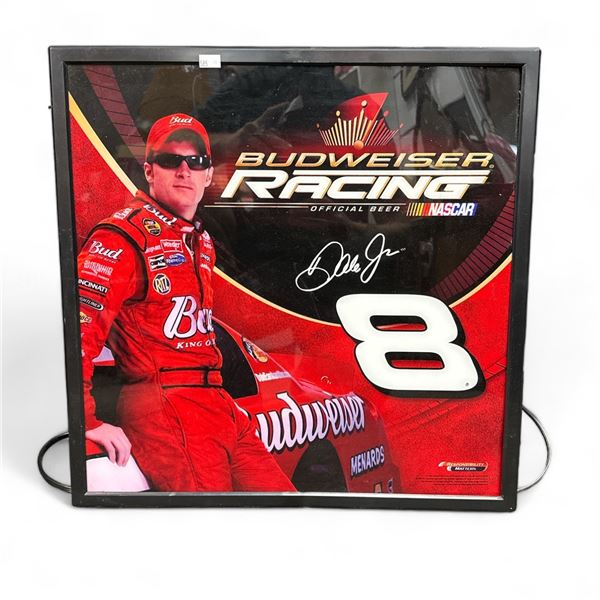 Light Up Nascar Budweiser Racing Sign