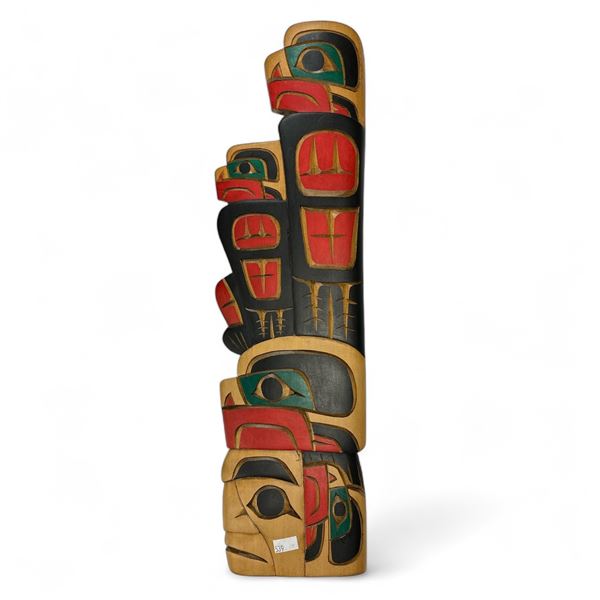 Hand Carved And Painted First Nations Eagle Plaque , Signed R.Krawchuk