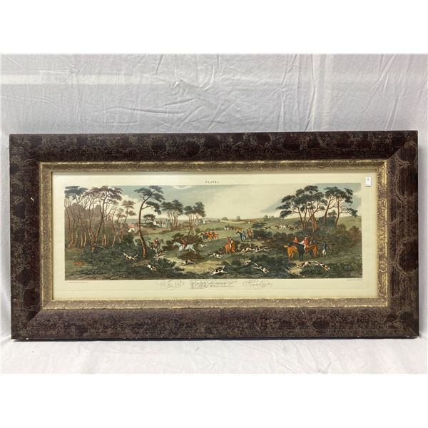 Vintage Framed Hunting Scene Print