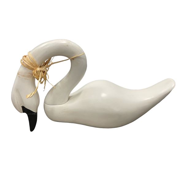 Hand Carved And Painted Stanstead Collection Swan Decoy Signed Laura