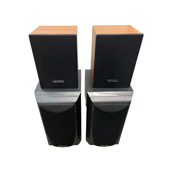 2 Pairs Of Speakers, Kenwood And Mission