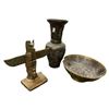 Image 2 : Assorted Brass Collectibles, Ash Tray, Bowl, Vase, Totem Pole, Etc..