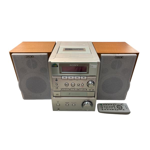 Vintage Sony Compact Disc Deck Receiver Model # Hcdep707, With Speakers