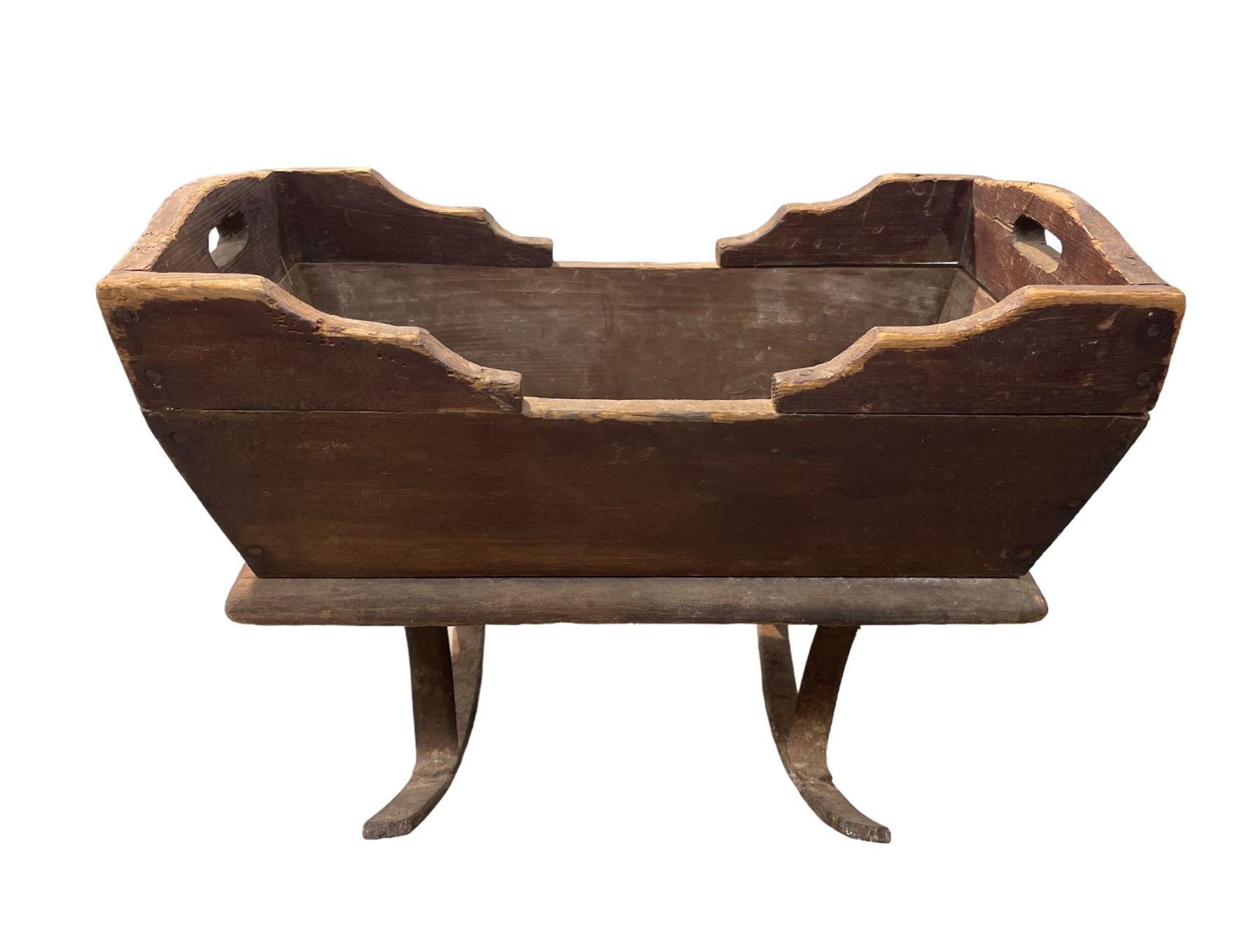 Vintage Wooden Rocking Baby Crib