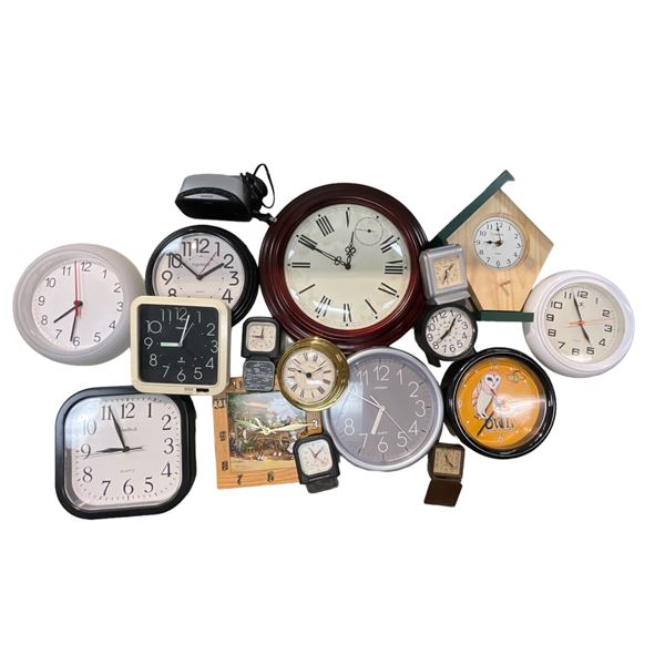 Box Full Of Assorted Clocks