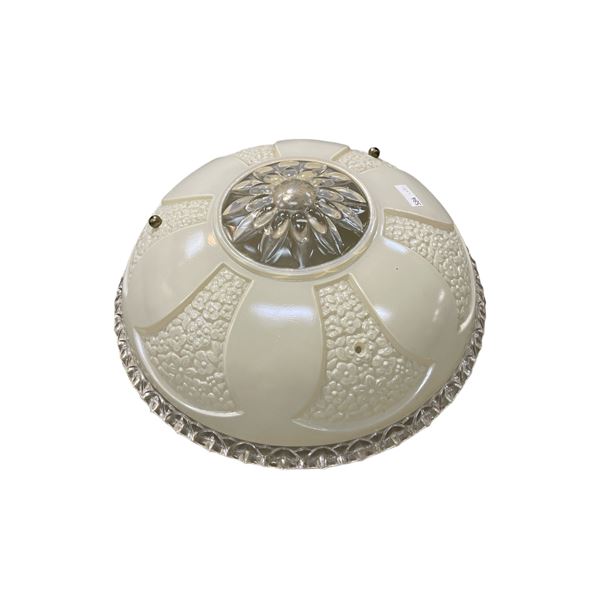 Vintage Frosted Off White Glass Ceiling Light Shade