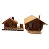Image 1 : Hand Made Log Cabin Display And Log Cabin Clock