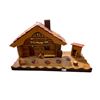 Image 2 : Hand Made Log Cabin Display And Log Cabin Clock