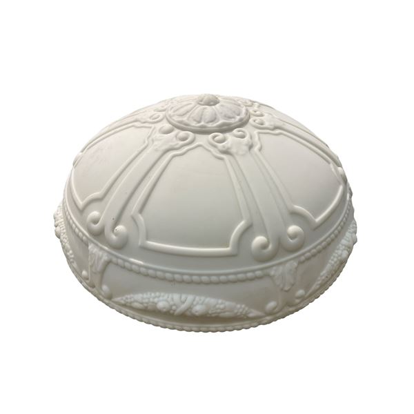 Large Embossed  White Glass Ceiling Shade
