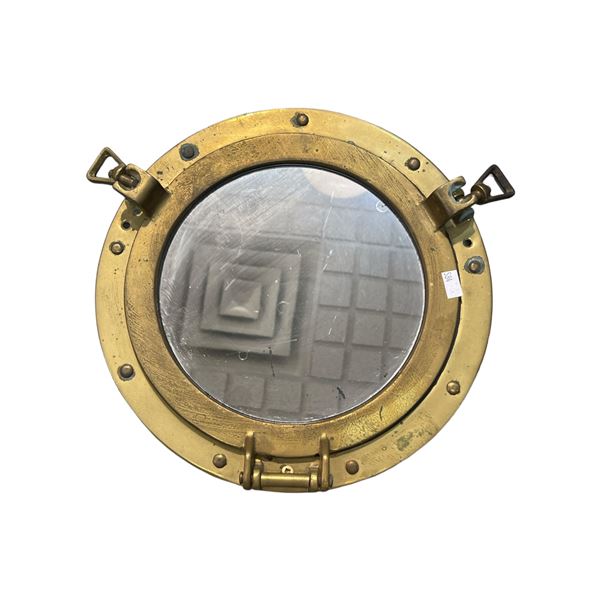 Vintage Brass Porthole Mirror