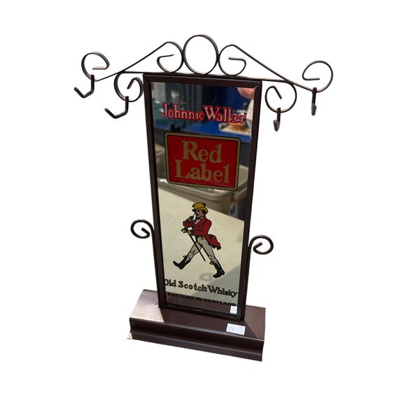 Johnnie Rocker Red Label Old Scotch Whiskey Desk Top Mirror And Hanger
