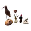 Image 1 : Collectible Birds And Metal Flower Sculpture On Quartz Base