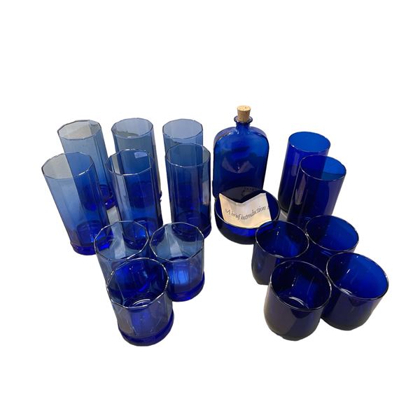 Large Assortment Of Bristol Blue Glass