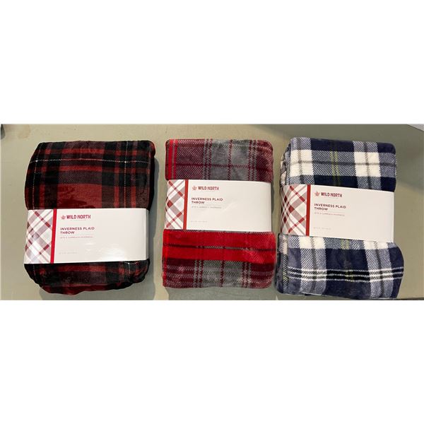 3 Wild North Inverness Throw Blankets, Brand New