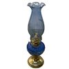 Image 2 : Brass And Blue Glass Oil Lamp