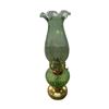 Image 1 : Brass And Green Glass Oil Lamp