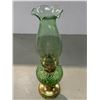 Image 2 : Brass And Green Glass Oil Lamp