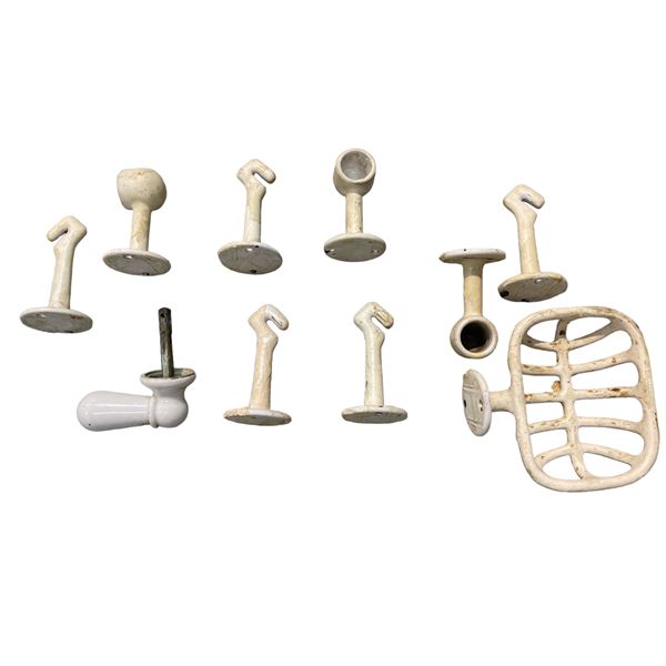 Vintage Bathroom Hardware, Soap Holder, Hooks, Handles, Candle Holders, Etc..