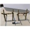 Image 3 : Pair Of Brass Fire Place Tool Rests