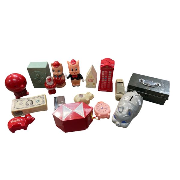 Large Assortment Of Novelty Coin Banks