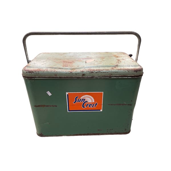 Vintage Sun Crest Metal Cooler