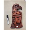 Image 2 : Hand Carved First Nations Eagle Plaque By Jackson Robertson