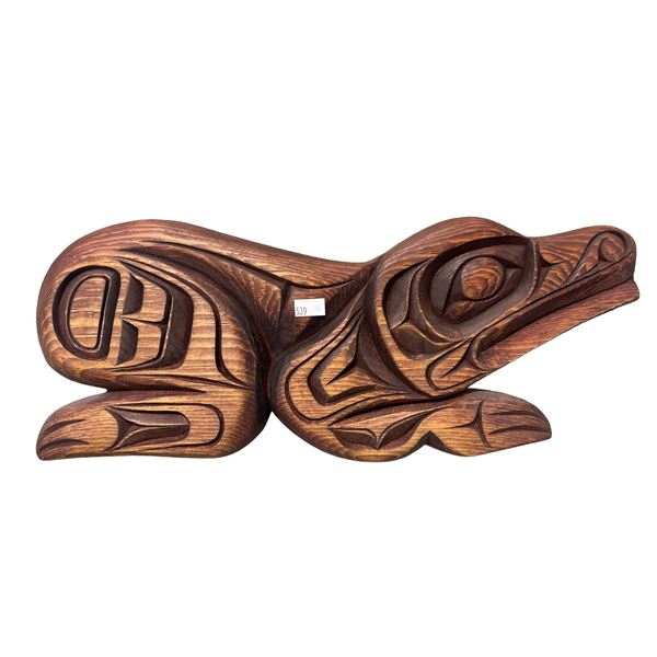 Hand Carved First Nations Frog Plaque By Jackson Robertson