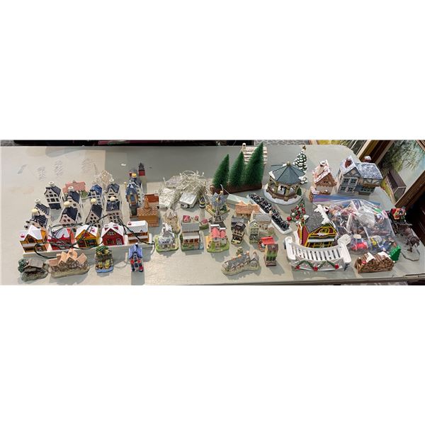 2 Totes Full Of Miniature Buildings, Light Ups, Miniature Model Train Accessories, Etc..