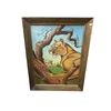 Image 1 : Framed Carved Board With Painting Of Tiger