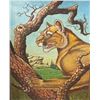 Image 2 : Framed Carved Board With Painting Of Tiger