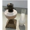 Image 2 : Milk Glass Oil Lamp With Brass Base